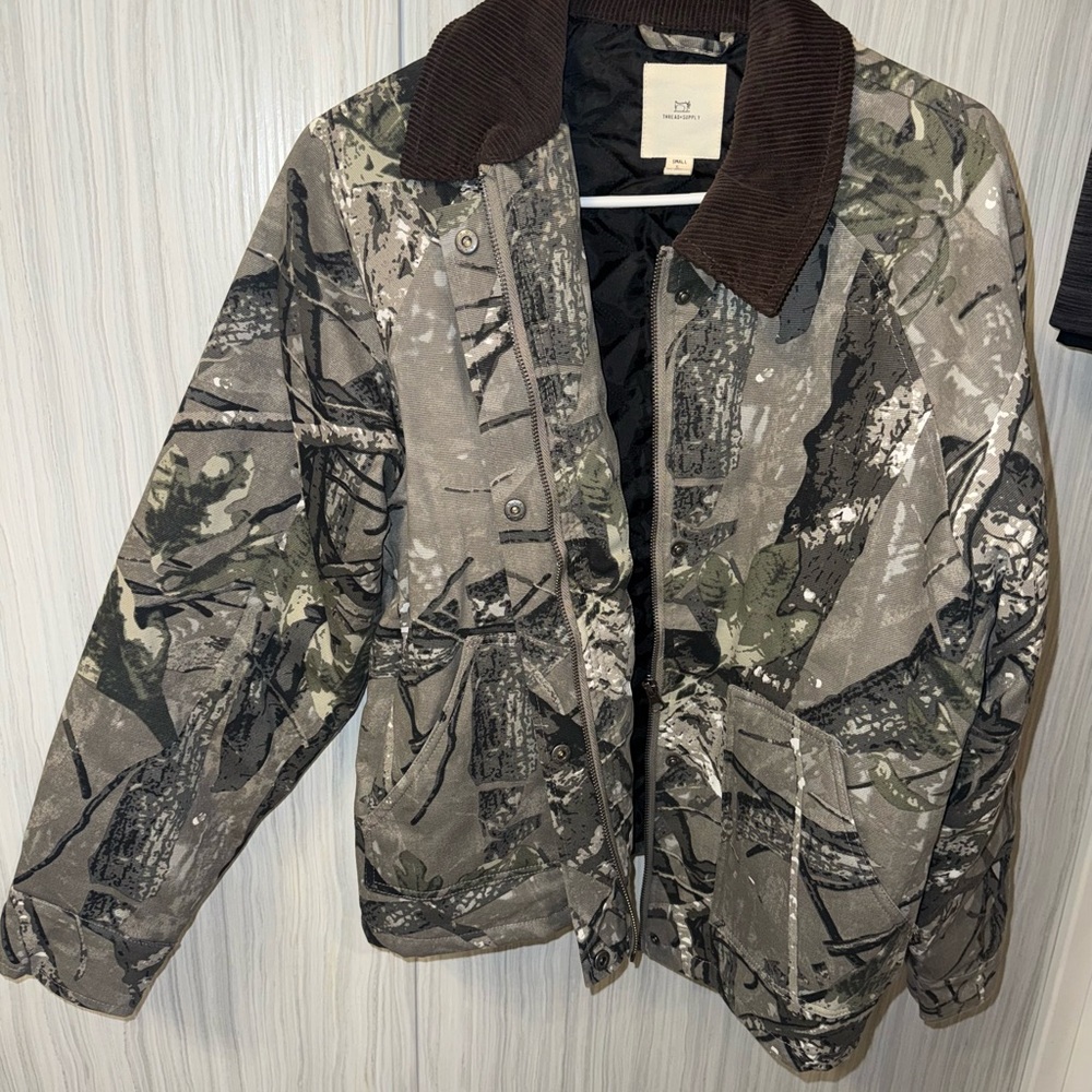 Thread & Supply Men's Camouflage Field Jacket in Gray and Green